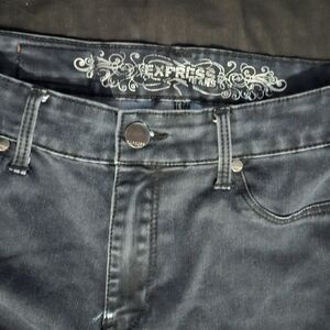 Express Women's Dark Gray High Rise Jeans